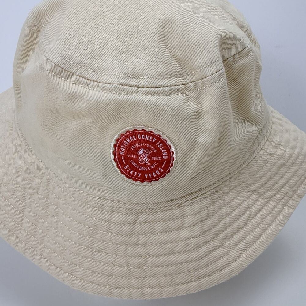 Detroit Tigers Mascot Paws TIGER Coney Island Beige Cotton Bucket Hat Melonwear - Picture 5 of 6